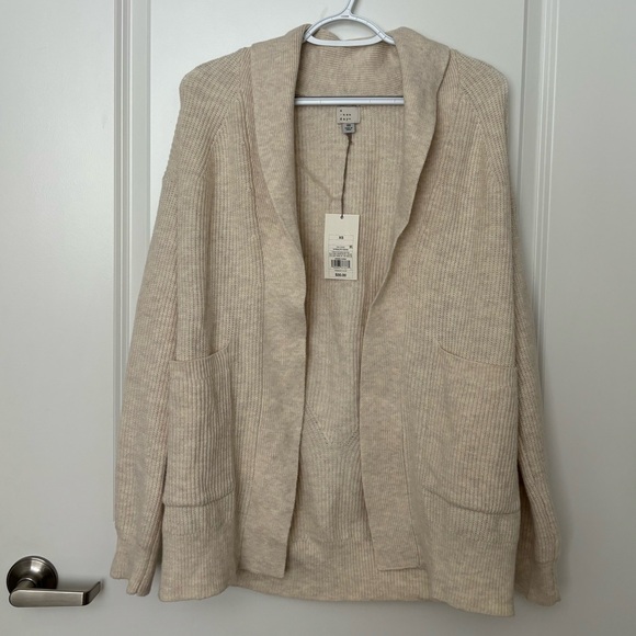 a new day Sweaters - NWT A New Day Open-Front Cardigan Knit Layering Cardigan Sweater Heather Oatmeal